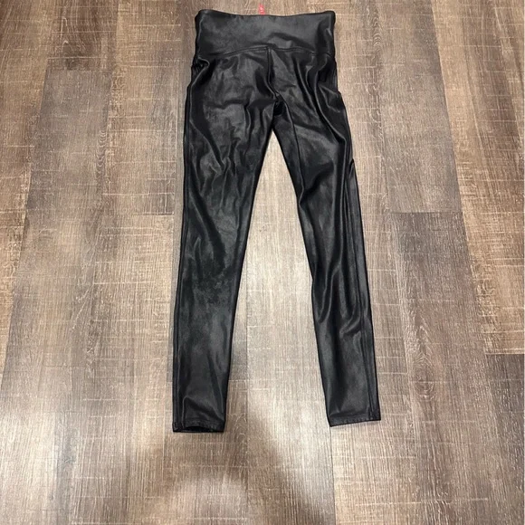 Spanx Faux Leather High Rise Very Black Leggings Size Large - Picture 2 of 8